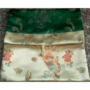 Gold & Green Dragons Brocade Text Cover