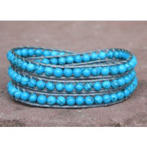 Turquoise Howelite Wrap Bracelet