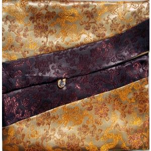 Gold & Brown Dragons Brocade Text Cover