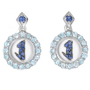 Sterling Silver Ashe Earrings with Topaz & Sapphire