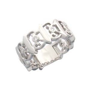Sterling Silver Interlocking Ashe Ring with Swarovski Crystal 