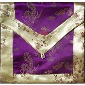 Purple Dragons & Gold Blossoms Brocade Text Cover