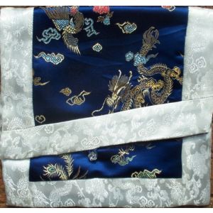 Blue & White Dragons Brocade Text Cover 