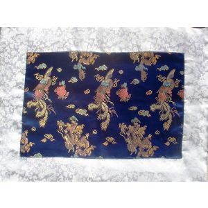 Blue & White Dragons Silk Brocade Puja Table Cloth