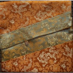 Yellow & Gold Dragons Brocade Text Cover