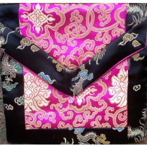 Pink Lotuses & Black Dragons Brocade Text Cover 