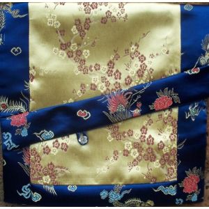 Gold Blossoms & Blue Dragons Brocade Text Cover