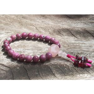  Faceted Ruby in Zoisite Wrist Mala