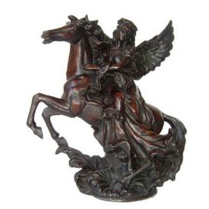 Resin Angel on a Horse Statue