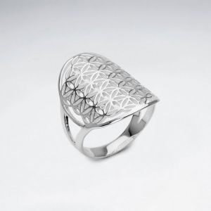 Flower of Life Sterling Silver Circle Ring