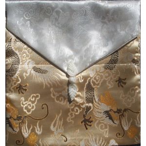 Gold & White Dragons Reversible Brocade Text Cover