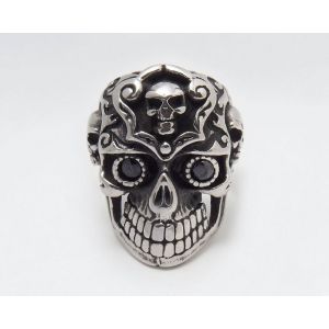 Skull Ring with CZ's
