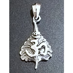 Sterling Silver Bodhi Leaf Om pendant