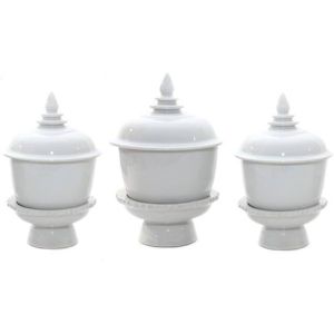3" White Porcelin Tea & Sake & 4" Ink Set with Stands