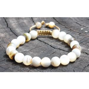 natural mother of pearl Wrist Mala