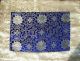 Blue Lotus Flowers & Cream Dragons Silk Brocade Puja Table Cloth