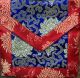 Blue Lotuses & Red Flowers Brocade Text Cover