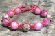 Faceted Ruby Shamballa with Silver Pave Garnet & Silver Om beads