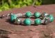 Turquoise and Silver Shamballa Bracelet 