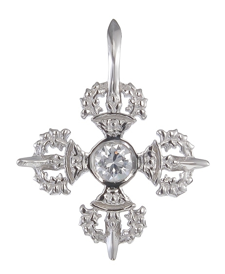 Vajra pendant with Swarovski crystal